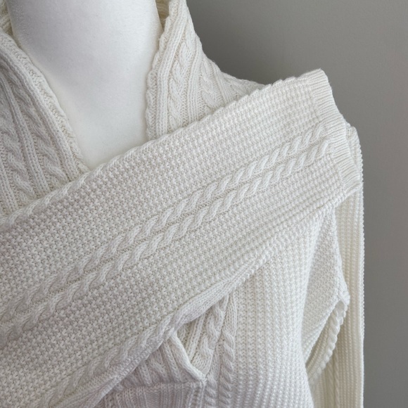 Nautica Women's Shawl Collar Fisherman Cable Knit Long Sleeve Sweater - Size XXL - Picture 4 of 6